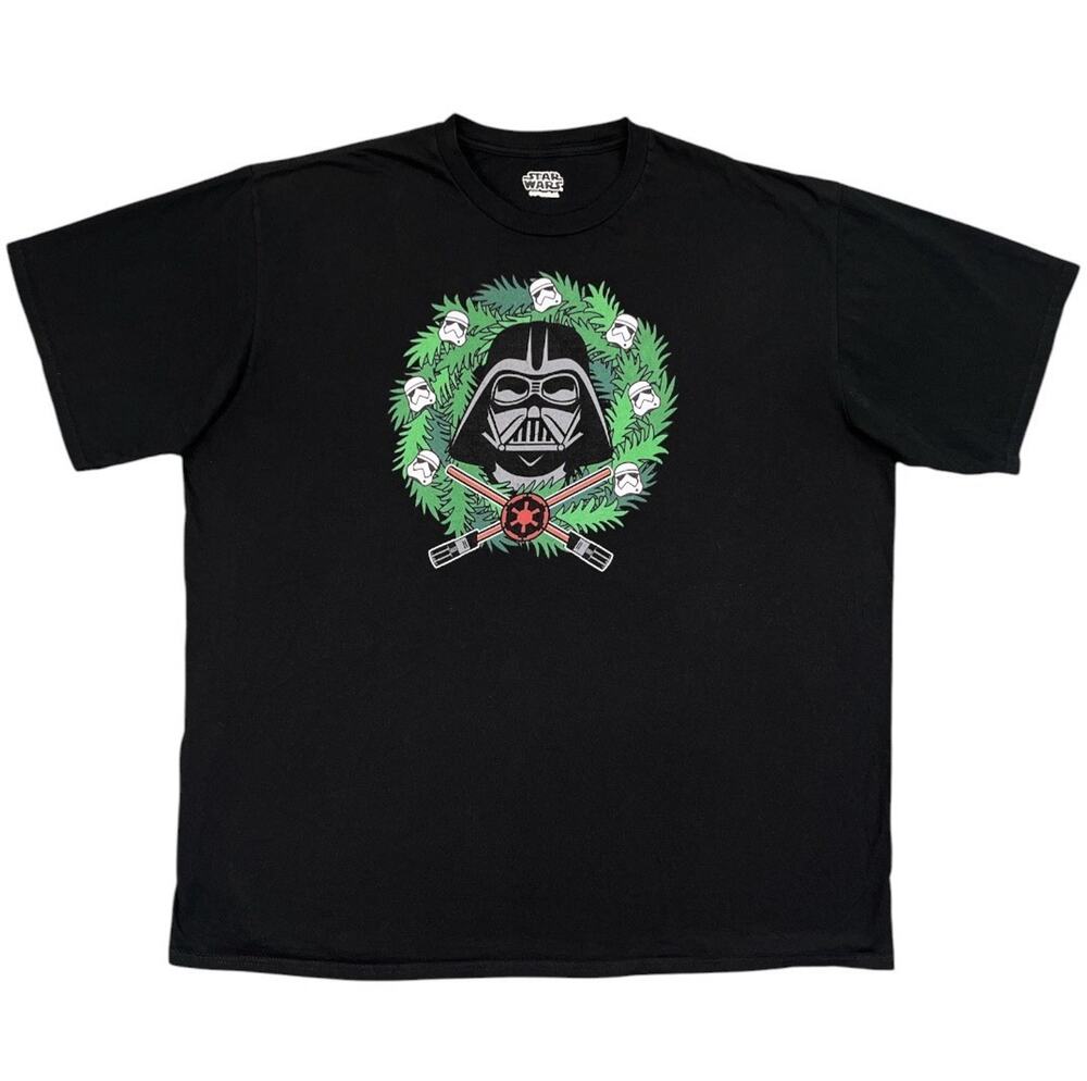 Star Wars Darth Vader Holiday Wreath Graphic T‑Shirt Men’s XL No Size Tag